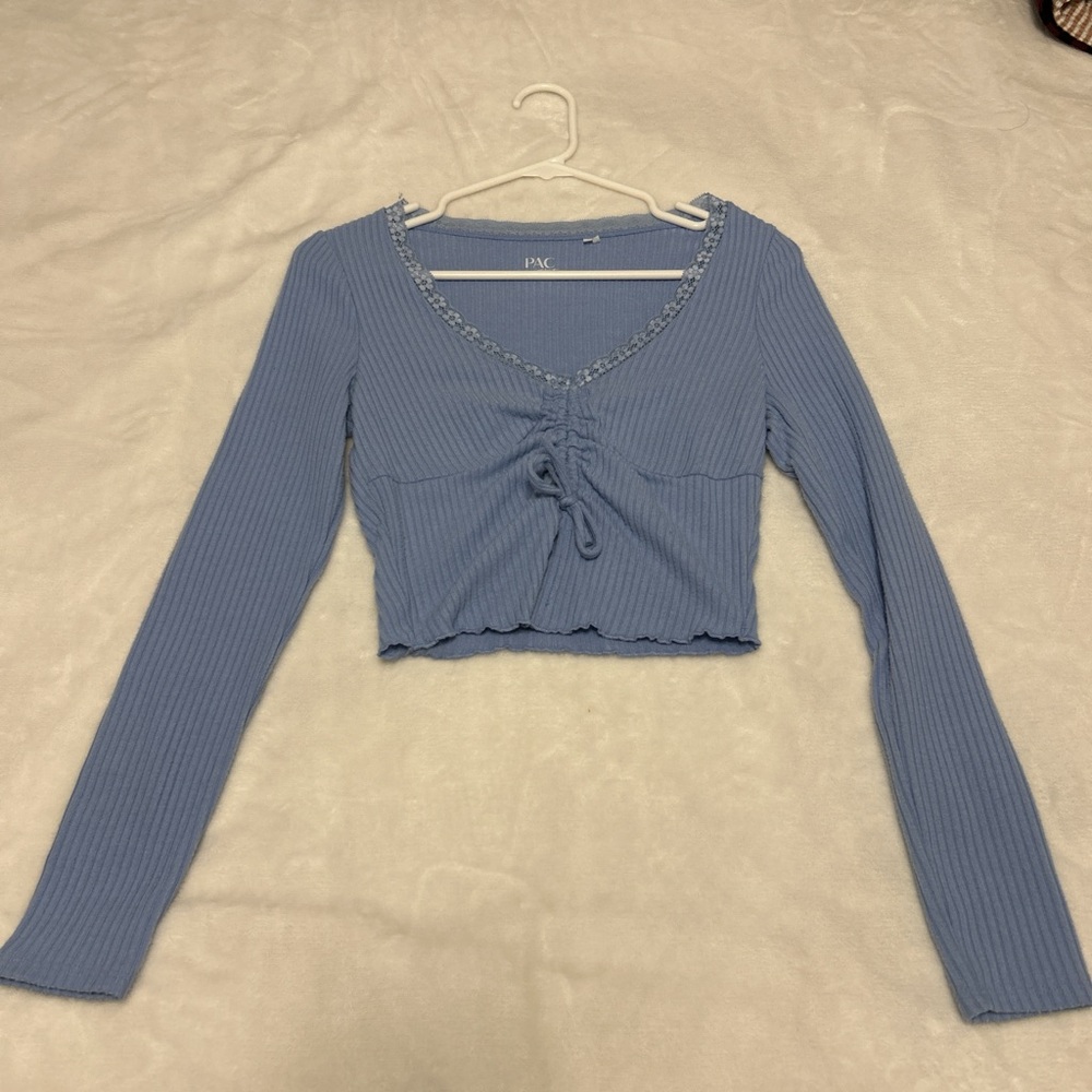 Pacsun baby blue cropped top
